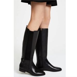 NWT Tory Burch Wyatt 2 Riding leather boots in black